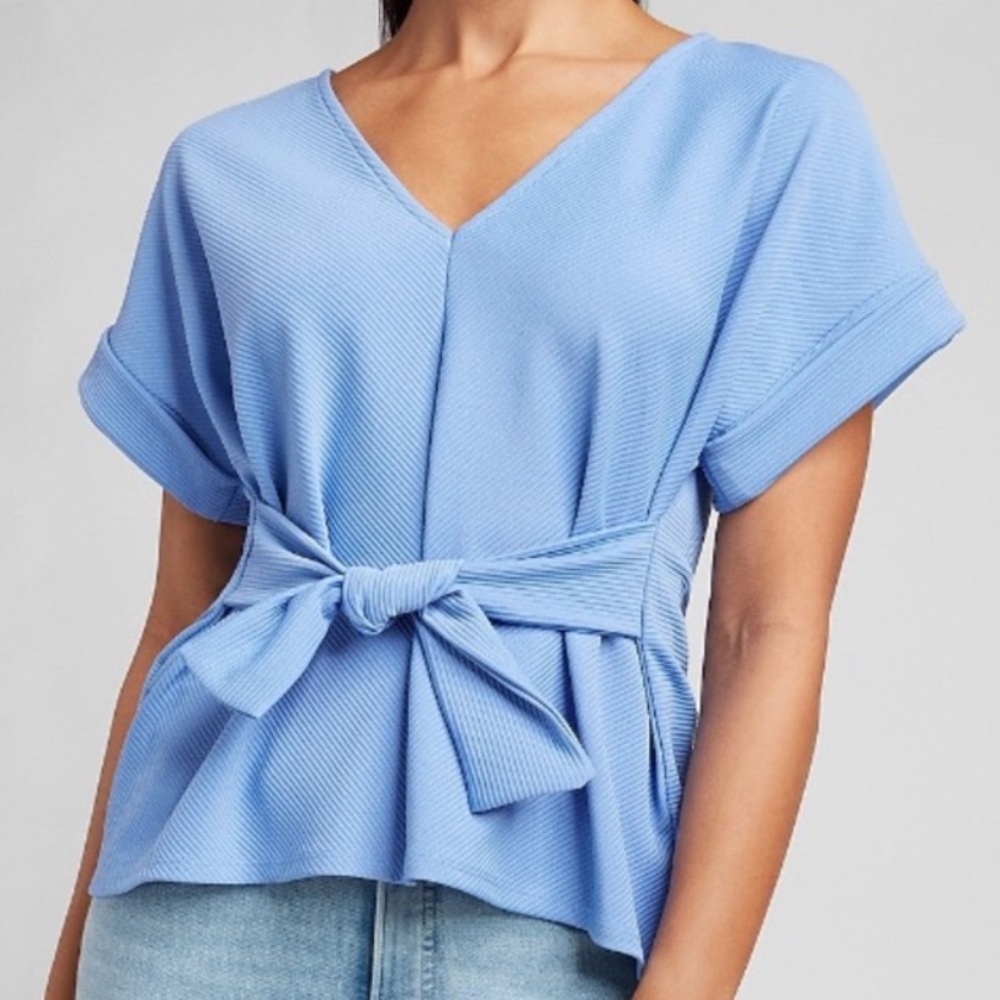 NWOT Express Periwinkle Tie Waist Blouse